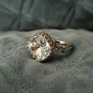 Elegant Sterling Silver Aquamarine Cushion Cut Ring